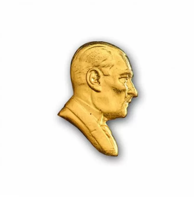 ATATÜRK ROZETİ, ALTIN KAPLAMA ATATÜRK ROZETİ, ALTIN KAPLAMA