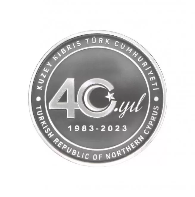 KKTC'nin Kuruluşunun 40.Yılı Gümüş Hatıra Parası KKTC'nin Kuruluşunun 40.Yılı Gümüş Hatıra Parası